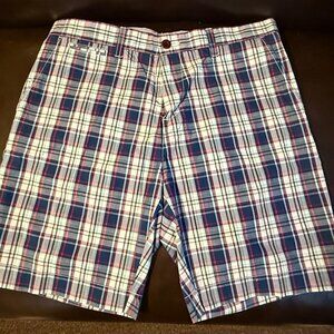 Tommy Hilfiger Plaid Multicolor Men's Shorts Custom Fit, Size 34